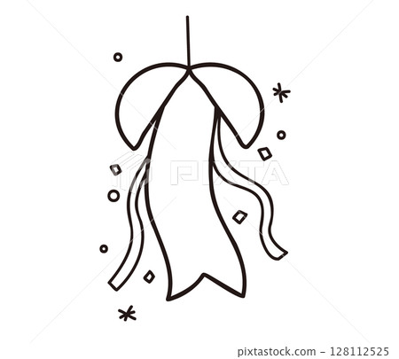 Kusudama illustration / Line drawing illustration for parties and ceremonies 128112525