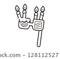 Happy Birthday glass illustration material / Line drawing illustration with a gorgeous candle design 128112527