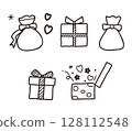 Gift box set of 5 illustrations / Line drawing illustrations for birthday and Christmas celebrations 128112548