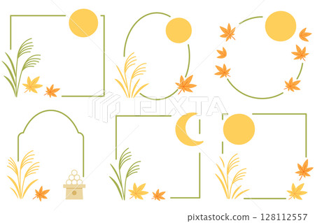 Moon viewing frame set - Autumn, moon and Japanese silver grass design Moon viewing frame set - Autumn, moon and Japanese silver grass design 128112557