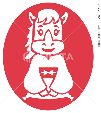 可愛的馬郵票插圖 可愛的馬郵票插圖 128113392