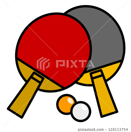Illustration of a table tennis racket and ping pong ball for club activities 128113754
