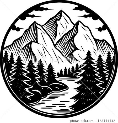 mountain, lake, silhouette 128114132