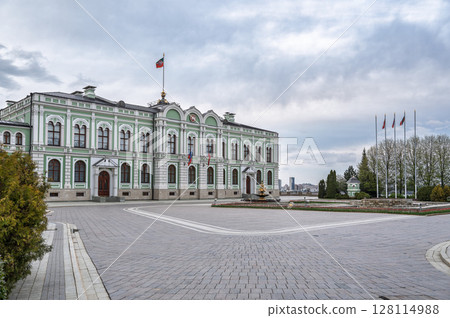 The facade of the ancient governor's palace (Residence of the head of the Republic of Tatarstan) The facade of the ancient governor's palace (Residence of the head of the Republic of Tatarstan) 128114988