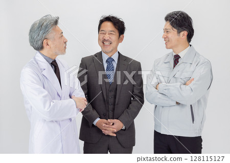 Middle-aged men with various occupations 128115127