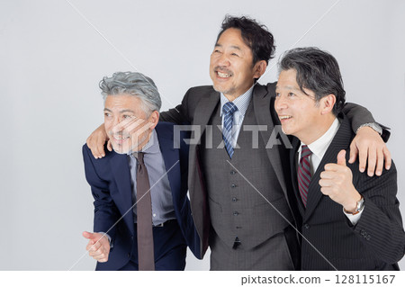 A middle-aged male business person in high spirits 128115167