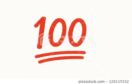 100 hand-drawn illustrations - Red double underline 128115532