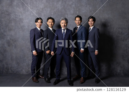 Front view of a cool suit man who is a president or manager 128116129