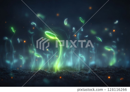 Microgreens aus Fenchelsamen etwa 10 Tage nach dem Anbau 128116266