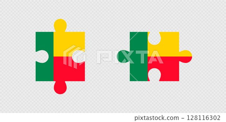 Puzzle Pieces with Benin Flag. Puzzle Pieces with Benin Flag. 128116302