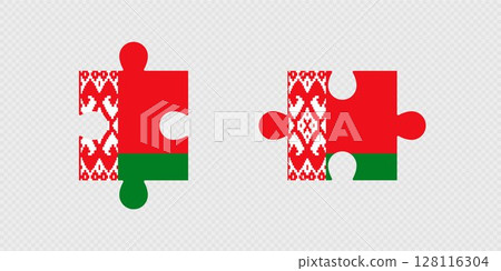 Puzzle Pieces with Belarus Flag. Puzzle Pieces with Belarus Flag. 128116304