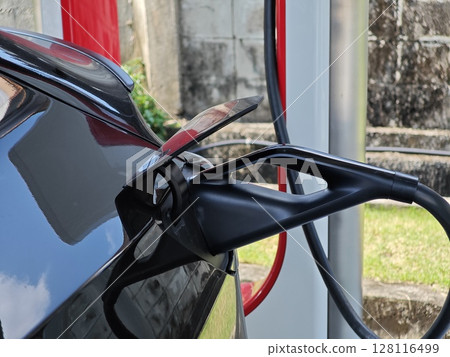 EV charging station for electric car. 128116499