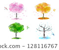 Watercolor cherry tree illustration 128116767