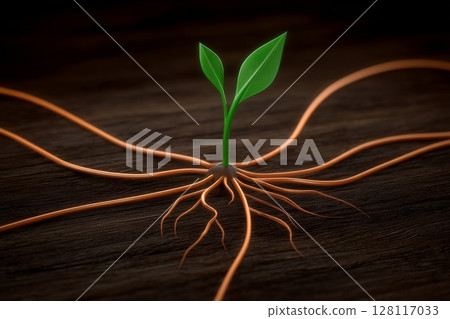The image depicts fresh microgreens, which are sprouts of cilantro on wood The image depicts fresh microgreens, which are sprouts of cilantro on wood 128117033