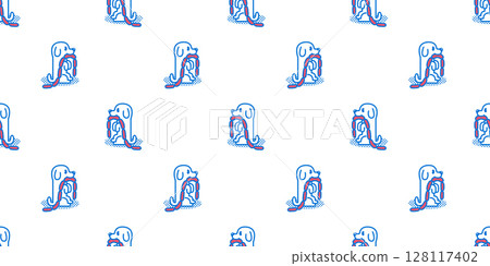 dog seamless pattern Beagle Golden Retriever sitting cartoon character food sausage hotdog puppy vector pet breed cartoon tile background gift wrapping paper repeat wallpaper doodle illustration isola 128117402