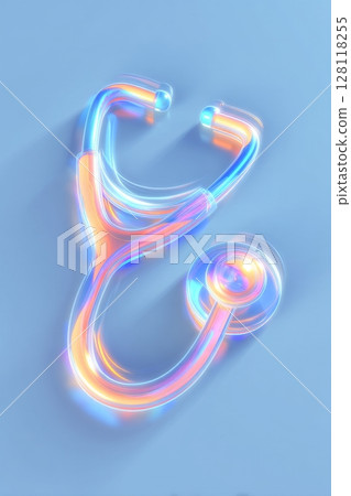 Image of a medical concept, with a stethoscope viewed from the top and ample copy space surrounding it Image of a medical concept, with a stethoscope viewed from the top and ample copy space surrounding it 128118255