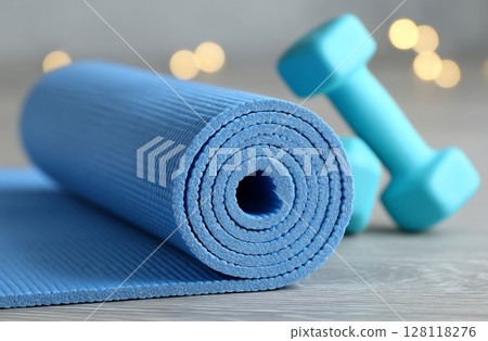 Filter instagram for mat yoga fitness classes and dumbbells 128118276