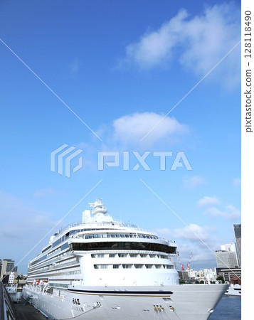 Asuka III anchored at Osanbashi Pier Asuka III anchored at Osanbashi Pier 128118490