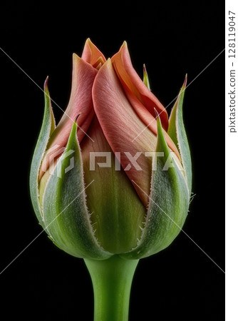 Blooming Flower Timelapse Macro Closeup Opening Petals in Studio Light 128119047