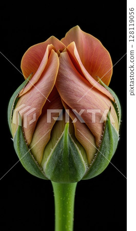 Blooming Flower Timelapse Macro Closeup Opening Petals in Studio Light Blooming Flower Timelapse Macro Closeup Opening Petals in Studio Light 128119056