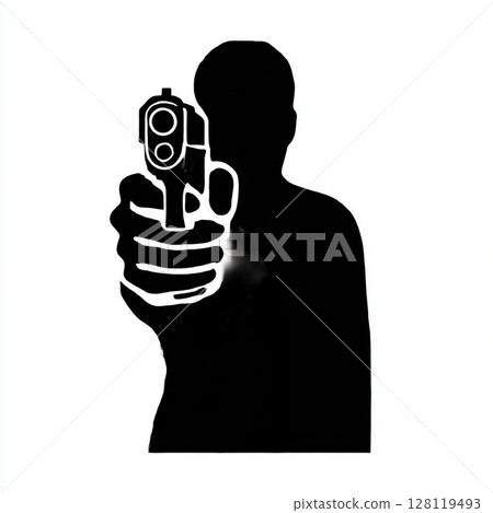 一個人拿槍的插圖 一個人拿槍的插圖 128119493