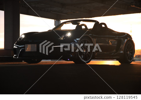 Glossy black open car 128119545