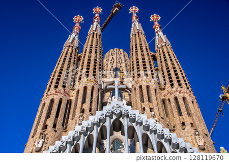 Tourist scenery in Barcelona, Spain 128119670
