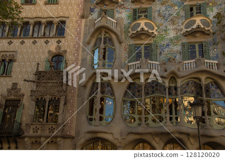 Gaudi architecture in Barcelona, Spain 128120020