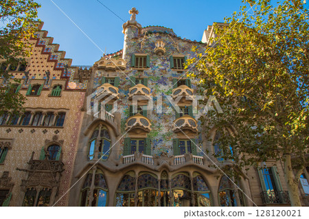 Gaudi architecture in Barcelona, Spain 128120021