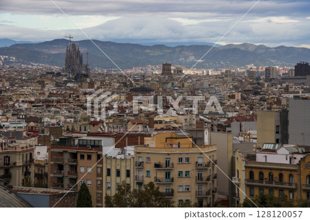 Gaudi architecture in Barcelona, Spain 128120057