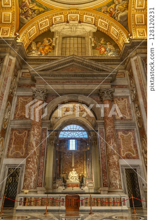 The Pieta Carrara marble sculpture by Michelangelo Buonarroti in Saint Peter's Basilica, Vatican City. May 12, 2025 The Pieta Carrara marble sculpture by Michelangelo Buonarroti in Saint Peter's Basilica, Vatican City. May 12, 2025 128120231