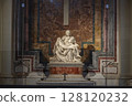 The Pieta Carrara marble sculpture by Michelangelo Buonarroti in Saint Peter's Basilica, Vatican City. May 12, 2025 128120232