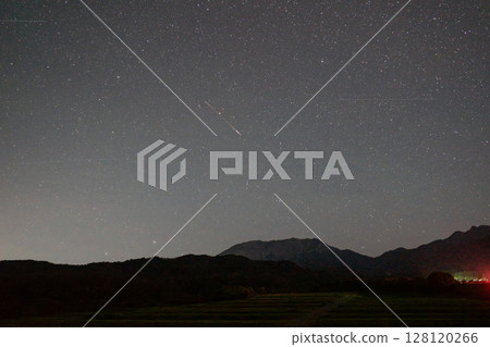 Beautiful summer starry sky in Tottori, Japan Beautiful summer starry sky in Tottori, Japan 128120266