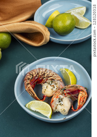 Grilled Lobster Tail. Grilled Lobster Tail. 128120318