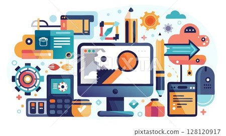 This image showcases a variety of digital art tools, emphasizing their advanced features, user-friendly interfaces, and the overall potential to enhance creativity and artistic expression in digital 128120917