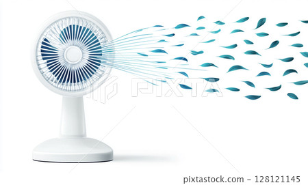 吹出涼風的風扇 128121145