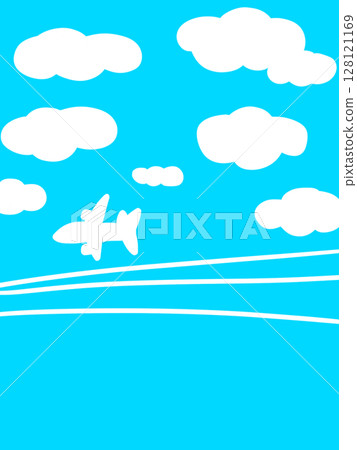 飛機雲素材插圖 飛機雲素材插圖 128121169