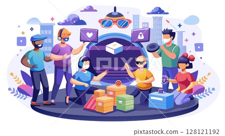 A community-focused virtual reality arcade concept hosting regular VR tournaments, esports events, and social gatherings, fostering a strong sense of community among VR enthusiasts and providing oppo 128121192