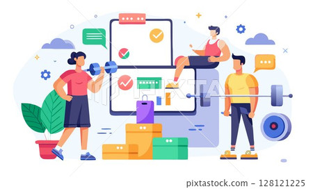 A results-oriented subscription-based fitness platform concept emphasizing measurable progress, data-driven workout plans, and personalized coaching support, ensuring users see tangible results and s 128121225