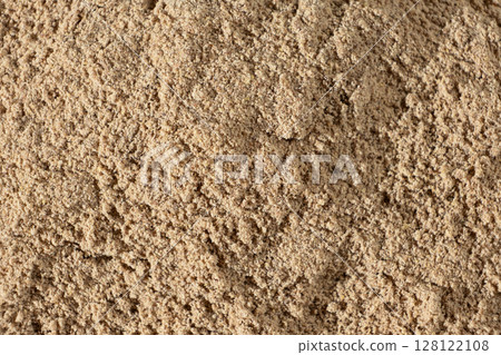 Flaxseed Flour Macro Texture Top View. Culinary Background Flaxseed Flour Macro Texture Top View. Culinary Background 128122108
