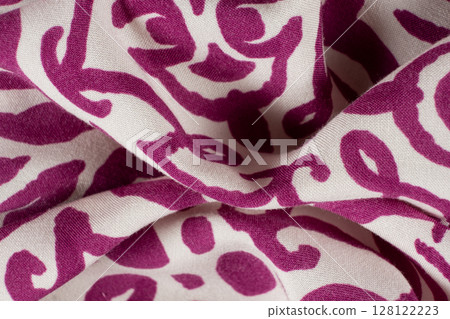 Macro Texture of 100 Percent Viscose Fabric 128122223
