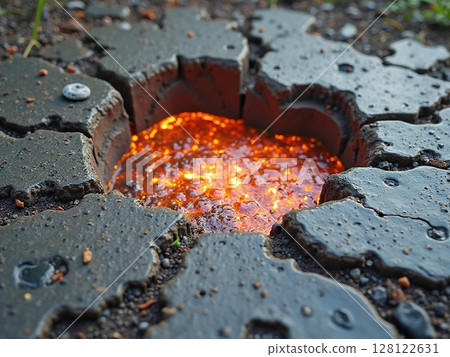 生鏽的汽車刮痕 128122631