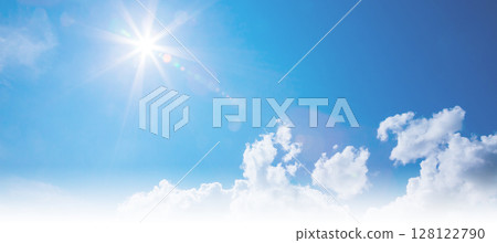 blue sky and white clouds blue sky and white clouds 128122790