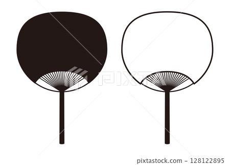 簡單的黑白扇子 128122895