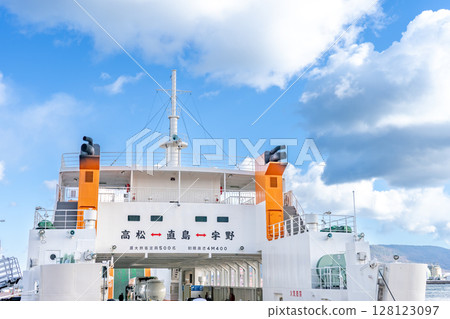 Takamatsu Port on a sunny day in Takamatsu City, Kagawa Prefecture Takamatsu Port on a sunny day in Takamatsu City, Kagawa Prefecture 128123097