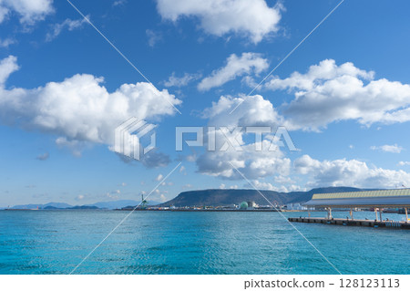 Takamatsu Port on a sunny day in Takamatsu City, Kagawa Prefecture 128123113