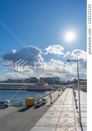 Takamatsu Port on a sunny day in Takamatsu City, Kagawa Prefecture Takamatsu Port on a sunny day in Takamatsu City, Kagawa Prefecture 128123120