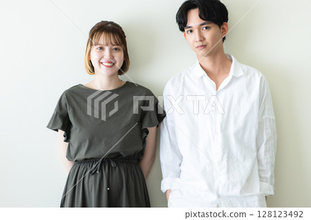 Young man and woman couple Young man and woman couple 128123492