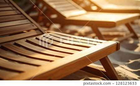 A beach chair that expresses wood grain and fiber texture A beach chair that expresses wood grain and fiber texture 128123633