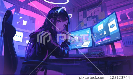 工作中的女人 128123744